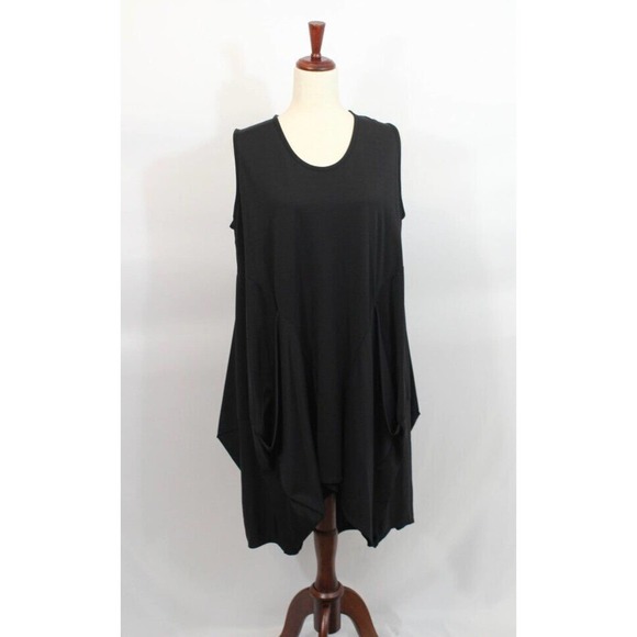 DRESS TO KILL Jane Mohr OS S M L Black Sleeveless Gathered Dress Tunic - Picture 1 of 6